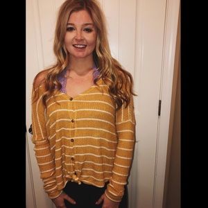 Yellow female long sleeve comfy top